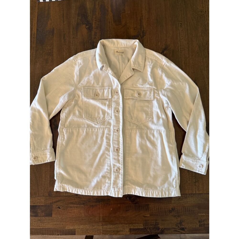 Madewell Cream Button-Front Utility Shacket